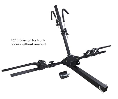 MaxxHaul 50027 Hitch Mount Bike Rack Platform - Style 2-Bike Rack for Cars Trucks SUVs Minivans with Hitch Tightener, Great For E-bikes With Standard Width Tires 2