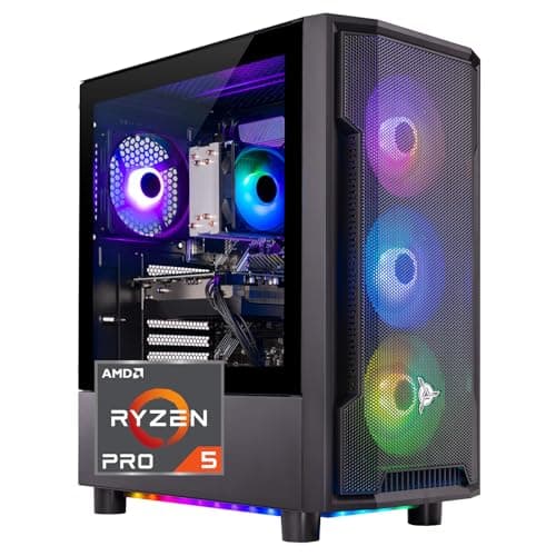 Skytech Gaming Shadow Desktop PC, Ryzen 5 5600 3.5 Ghz (4.4GHz), AMD RX 6600 8GB, 1TB NVMe SSD, 16GB DDR4 RAM 3200, 650W Gold PSU, Wi-Fi, Win 11