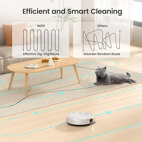 Lefant Robot Vacuum Cleaner, Strong Suction, 120 Mins Runtime, Slim, Low Noise, Automatic Self-Charging, Wi-Fi/App/Alexa Control, Ideal for Pet Hair Hard Floor and Daily Cleaning, M210 3
