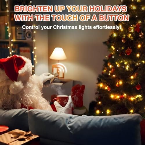 Remote Control Outlet for Christmas Tree Lights, Gingerbread Man Wireless Remote Switch, Christmas Tree Remote Control with Built-in Music Feature, 100Ft Range 2