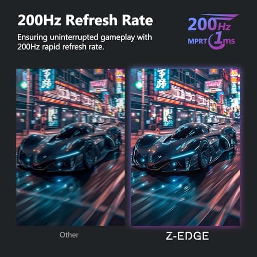 Z-Edge 27 inch Curved Gaming Monitor, FHD 1080P 200Hz 165Hz 144Hz Curved 1500R PC Monitor, MPRT 1ms Monitor, 350nits, 16.7M Colors, UG27 Frameless Bezel, 1X DP 1.4 Ports and 1X HDMI 2.0 Ports 2