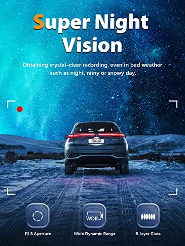 ARIFAYZ Dash Cam Front and Rear 4K+1080P, Free 64GB Card, Built-in WiFi, Dash Camera for Cars, Car Camera, Dual Dashcams for Cars with Night Vision, 24 Hours Parking Monitor, Loop Recording 7