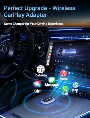 Wireless CarPlay Adapter - Converts Wired to Wireless CarPlay in 5 Seconds, Plug & Play, A7 Dual-Core Chip, Zero Latency, Stable Connection, Compatible with Apple iPhone iOS 10+ & Vehicles 2015+ 2