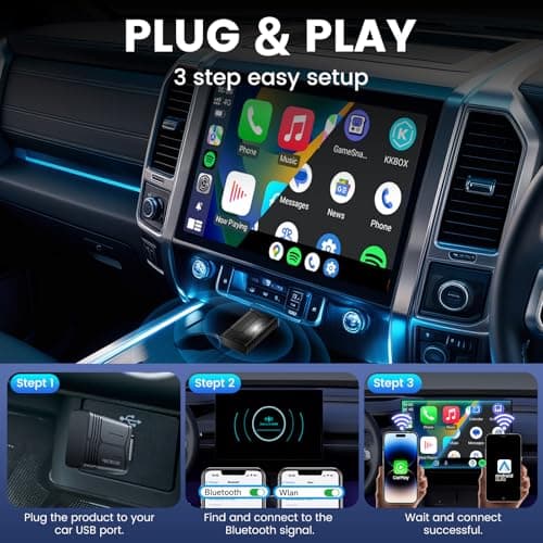 HEYINCAR+ H-Air Wireless CarPlay & Android Auto Adapter, 2025 Upgrade, Plug & Play USB Dongle, Convert Wired CarPlay Auto to Wireless, No Latency, Fast Connection, for Apple iPhone & Android Phones 3