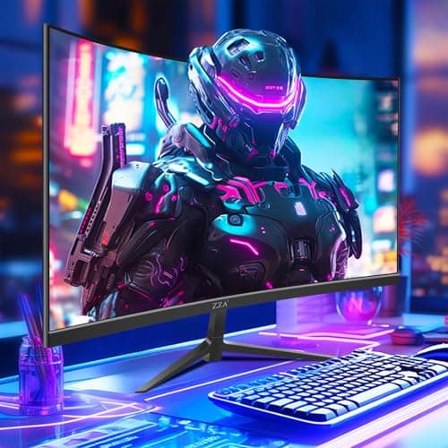 ZZA 27" Curved Gaming Monitor, FHD 1920x1080 200Hz/180Hz, 1800R VA Panel, 95% sRGB Color Gamut, AMD FreeSync Premium, Tilt Adjustable Stand, HDMI & DisplayPort - Black 4