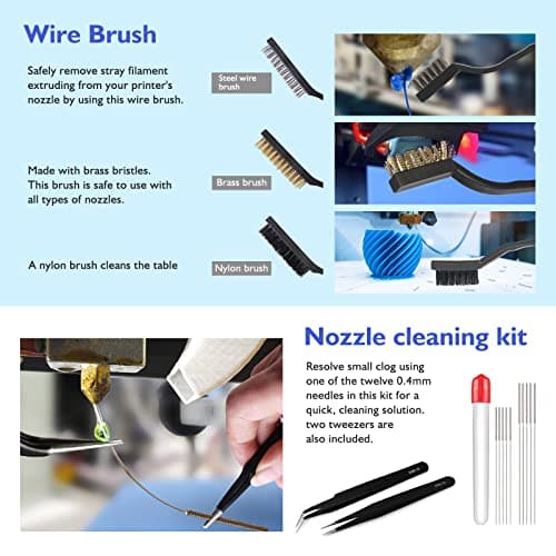 YEETIN 45 Pieces 3D Printer Tools Kit, 3D Printing Accessory Includes Deburring Tool, Digital Caliper, Art Knife Set, Tube Cutter, Storage Bag Suitable for 3D Print Removing, Cleaning, Finishing 3