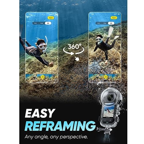 Insta360 X3 Invisible Dive Kit - Waterproof 5.7K 360 Action Camera, Dive Case, Selfie Stick, Dual 1/2" 48MP Sensors, Stabilization, 360 Horizon Lock, 4K Single-Lens, AI Editing 5