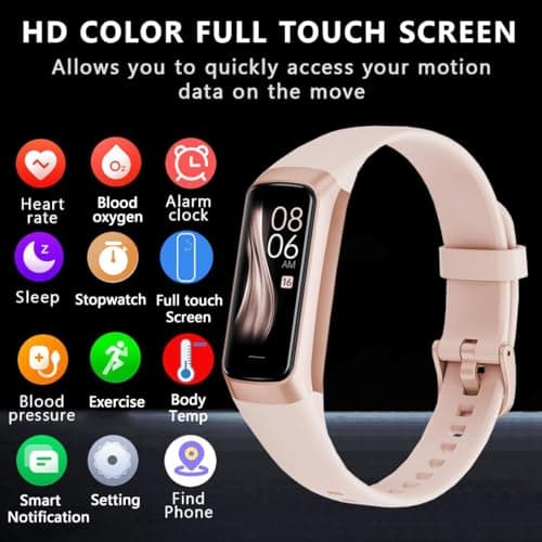 Fitness Tracker with 24/7 Heart Rate Blood Oxygen Sleep Monitor,Activity Tracker with 1.1" AMOLED Touch Color Screen, Multiple Sport Modes Step Counter,IP68 Waterproof for Women Men (Rose Pink) 2