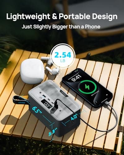 Portable Power Station 28,000mAh LiFePO4 Battery 100W(200W Peak) Solar Power Bank, Portable Charger Small Generator with AC Outlets & PD Fast Charging for Home/Laptop/Camping(Solar Panel Optional) 4