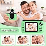 Makolle Kids Camera, Birthday Gifts for Boys and Girls Age 3-8,Video Recorder for Kids 8-12,Childrens Digital Camcorder for vlogging Portable Kids Selfie Camera with 32GB SD Card Green 3