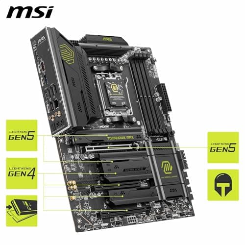 Sparepart: MSI Motherboard AMD X870E Socket Am5 ATX, W129019597 (Am5 ATX) 5