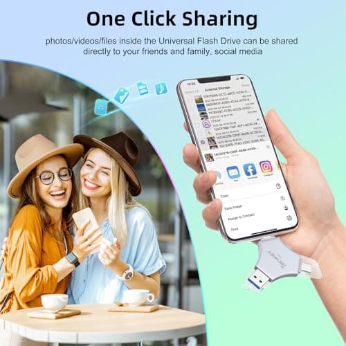 MFi Certified USB 3.0 Flash Drive 128GB for iPhone, 3in1 External Memory Photo Keeper Storage Stick for Picture/Video/Data Saver/Backup, High Speed Thumb/Jump/Hard Drives for iPhone/iPad/Android/PC 4