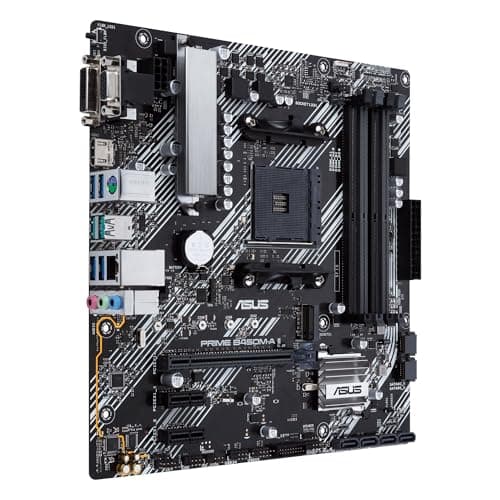 ASUS Prime B450M-A II AMD AM4 (Ryzen 5000, 3rd/2nd/1st Gen Ryzen Micro ATX Motherboard (128GB DDR4, 4400 O.C.), NVMe, HDMI 2.0b/DVI/D-Sub, USB 3.2 2, BIOS Flashback, and Aura Sync) 3
