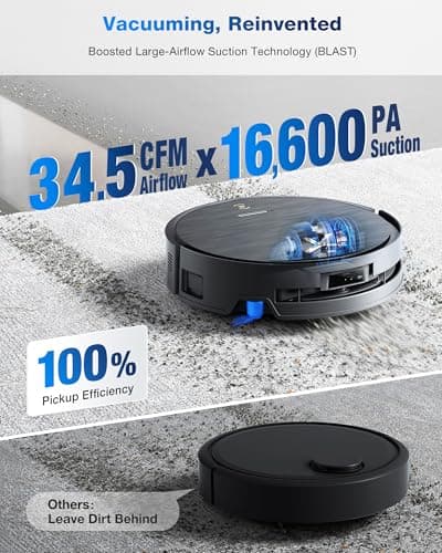 ECOVACS DEEBOT X9 PRO Omni Robot Vacuum and Mop, 16,600Pa Blast Suction, OZMO Roller Instant Self-Washing Mop, ZeroTangle 3.0, Triple Lift System, AI Navigation, Hands-Free Omni Station 4