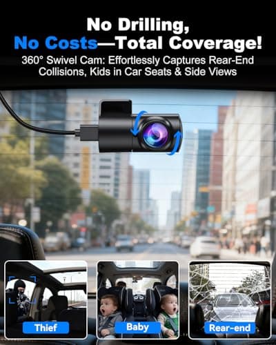 JOMISE 4K Dash Cam Front and Rear with 5Ghz WiFi GPS, Dual Dashcam with 64GB Card, 3" Screen, Night Vision, 24H Parking Mode – Reliable Dash Camera for Family Cars, Rideshare Drivers, and Trucks 2