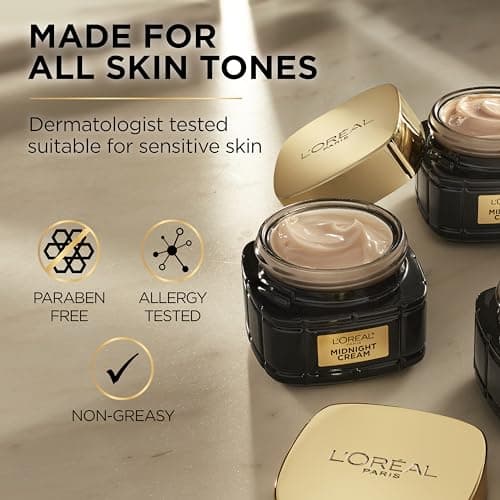 L'Oreal Paris Age Perfect Anti-Aging Midnight Cream, Face Moisturizer to Reduce Wrinkles and Firm Skin, 1.7oz + Serum Sample 5