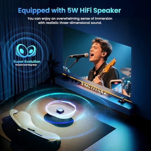 [Compatible with Netflix/High Brightness] Smart Projector with WiFi 6 and Bluetooth 5.3, 4K Outdoor Movie Projector with Prime Video/YouTube, Portable Proyector Compatible with HDMI/USB/iOS/Android 4