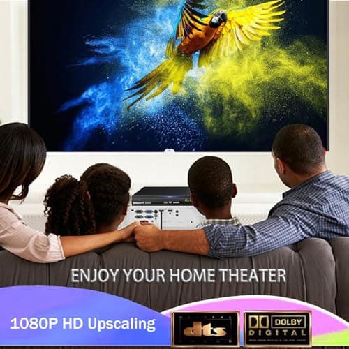 Blu Ray DVD Player, WISCENT Full HD 1080p Home Theater Disc System, Region A/1 Blu-Rays,HD Blu-Ray DVD Player for TV with Coaxial Audio/HDMI/AV/Output, USB Input, Built-in PAL NTSC 2