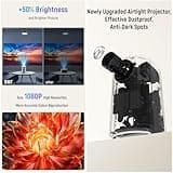 Projector 4K with WiFi and Bluetooth, Portable Projector with Sensorless Auto Focus, Outdoor Movie Projector 120'' Screen Compatible with HDMI/USB/Smartphone/PC/Laptop 2