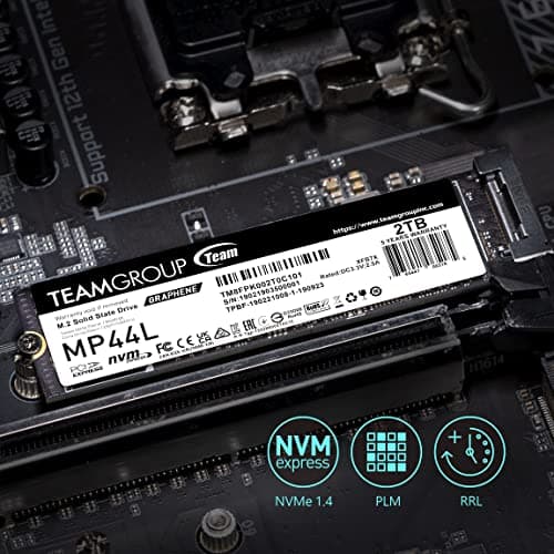 TEAMGROUP MP44L 1TB SLC Cache NVMe 1.4 PCIe Gen 4x4 M.2 2280 Laptop&Desktop SSD (R/W Speed up to 5000/4500MB/s) TM8FPK001T0C101 4