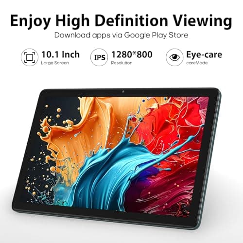 xiskt Android Tablet 10.1 inch Android 13 Tablet,8(4+4) GB&128GB Storage(Expand to 512GB), Dual 13MP+5MP Camera, 6800mAh, WiFi, Bluetooth 5.0,GPS 4
