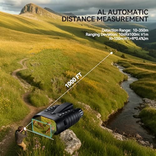 Night Vision Binoculars for Adults with Rangefinder & 4K HD Camera, 8X Digital Zoom, Full Dark Infrared Vision, Waterproof,Rechargeable for Hunting 2
