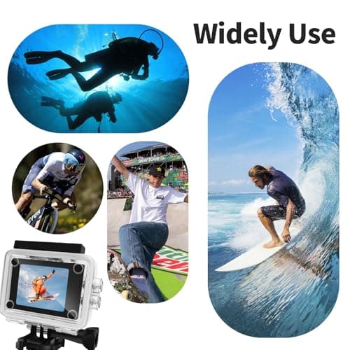 Cecosy Action Camera 4K 30FPS, Waterproof Camera 30M Underwater Ultra HD 131FT 170°Wide Angle Shooting, with 2 x 1050 mAh Batteries for Cycling, Ice Skating, Skiing, Fishing, Climbing 4