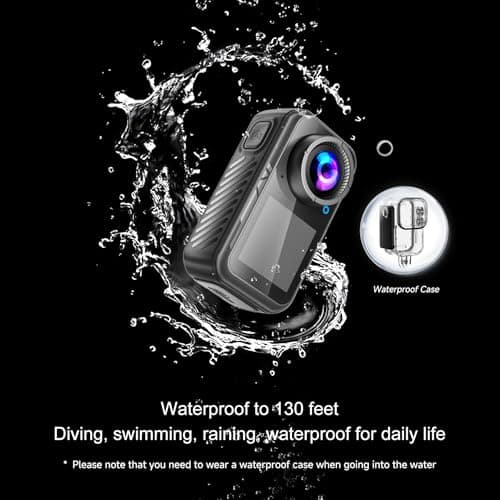 NUISK Mini Action Camera 4K | 128G Thumb Sports Camera with EIS Stabilization, Wearable POV Chest Camera, Waterproof for Running, Cycling, Swimming, Hiking, Outdoor Adventures 5