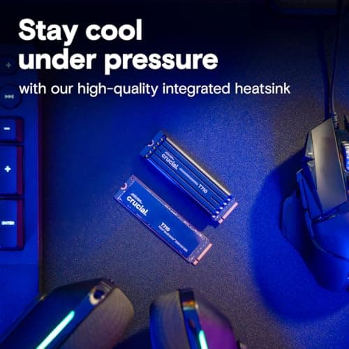 Crucial T710 PCIe Gen5 NVMe 2TB SSD – Heatsink, Up to 14,900 MB/s, Laptop & Desktop Compatible (PC), for Creatives and Hardcore Gamers, Solid State Drive, Includes 1Mo Adobe CC – CT2000T710SSD5-01 4