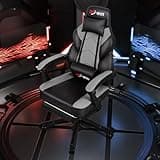 DL-win Gaming Chairs for Adults, Computer Chair with Footrest and High Back, Big and Tall Gamer Chair's with Massage Lumbar Support, 360° Swivel Height Adjustable Gaming Chair, Grey 2