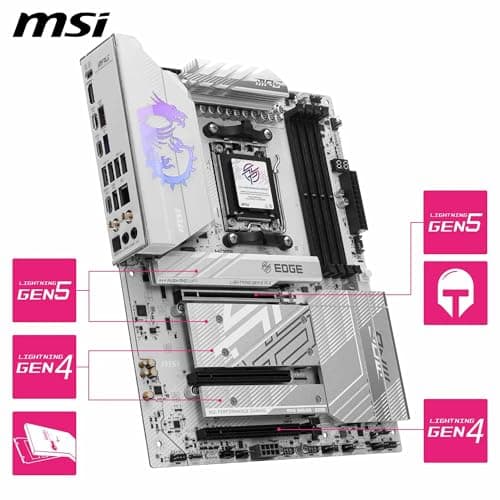 MSI MPG B850 Edge Ti WiFi Motherboard AMD B850 Socket, W129159778 (Motherboard AMD B850 Socket Am5 ATX) 5