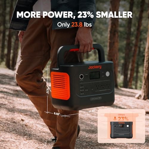Jackery Solar Generator 1000 v2 with 200W Solar Panel,1070Wh Portable Power Station LiFePO4 Battery,1500W AC/100W USB-C Output, 1Hr Fast Charge for Outdoor,Off-Grid Living,RV,Emergency 3