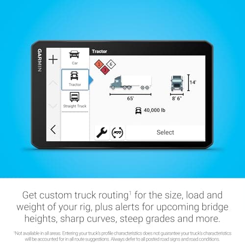 Garmin dezl OTR720, Large 7' GPS Navigator, Custom Truck Routing, Satellite Imagery, Wind Speed, Community-Shared Loading Docks & Parking Availability 4