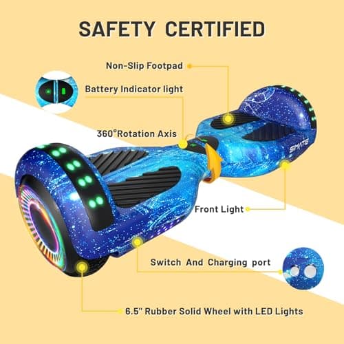 SIMATE Hoverboard, Bluetooth All Terrain Hover Boards with LED Lights and APP Control, Gifts for Kids Adults Girls Boys, for All Ages 3