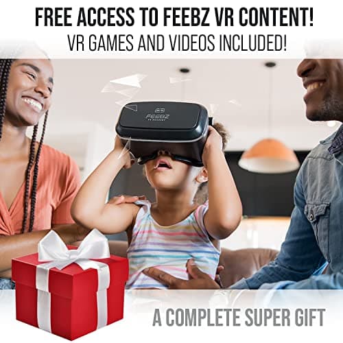 FEEBZ 3D VR Headset for Kids 2.0 + Android Remote - for iPhone & Android Phones | with 3D VR Videos & Apps Links | Virtual Reality Goggles Set for Beginners 2