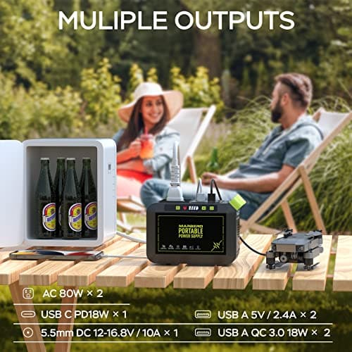 MARBERO Portable Power Station 88Wh Camping Lithium Battery Solar Generator Fast Charging with AC Outlet 120W Peak Power Bank(Solar Panel Optional) for Home Backup Outdoor Emergency RV Van Hunting 3