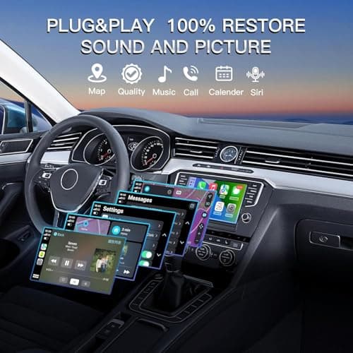 Wireless CarPlay Adapter for Apple iPhone - Converts Factory Wired to Wireless CarPlay, Plug-and-Play, Auto Connect, Compatible with Car from 2014 Onwards & iOS 10 + 2