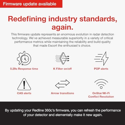 Escort Redline 360c Plug and Play Radar Detector - Extreme Range, Rapid Response Times, Full Stealth, 360 Degree Awareness, Advanced Filtering, Built-in WiFi, Apple CarPlay & Android Auto Compatible 2