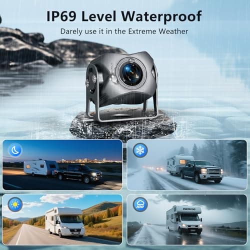 6 Channel Backup Camera System,1080P Rearview Camera with Carplay & Android Auto,GPS Navigation, Touchable 11 inch Monitor & Loop Recording DVR car Stereo, for RV/Truck/Trailer Pickup,128GB Card 5