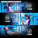 GTPLAYER Gaming Chair, Computer Chair with RGB LED Lights, High Back Ergonomic Chair for Adults with Footrest and Linkage Armrests& Headrest Lumbar Support (with Bluetooth Speakers) 5