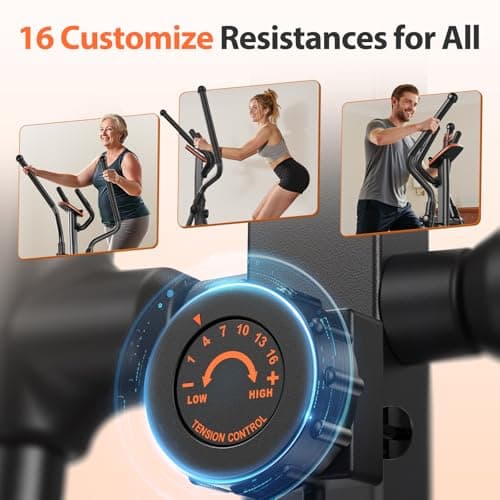 Niceday Elliptical Machine, Elliptical Trainer for Home with Hyper-Quiet Magnetic Driving System, 16 Resistance Levels, 15.5IN Stride, 400LBS Weight Capacity 4
