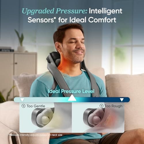 Etekcity Cordless Neck Massager for Pain Relief Deep Tissue, Shiatsu Shoulder Massager with Heat, Massage Tools for Back, Trapezius, Lymphatic Drainage, Relaxation Therapy for Him&Her,Women,Men,Cadeo 4