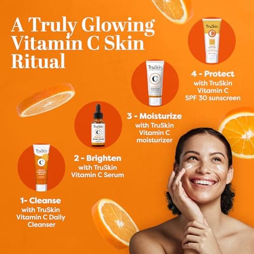 TruSkin Vitamin C Cream for Face – Brightening Moisturizer, Anti Aging, Hydrating, Skin Wrinkle Cream – Vitamin B5, Vitamin E, Jojoba Oil, Aloe Vera & Green Tea, 2 Fl Oz 7