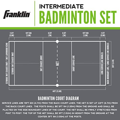 Franklin Sports Badminton Set - Portable Badminton Set - Adult and Kids Badminton Net - Perfect Backyard/Lawn Game - Includes 4 Badminton Racquets - Intermediate 3