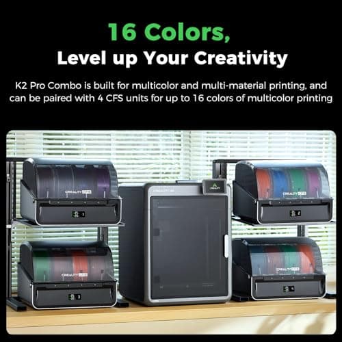 Creality K2 Combo (A) 3D Printers, Multicolor 3D Printer Machine with CFS, Dual Camera, 600mm/s Printing Speed, Next-Gen Direct Drive Extruder, 260 * 260 * 260mm Printing Volume 2