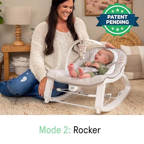Ingenuity Keep Cozy 3-in-1 Grow with Me Vibrating Baby Bouncer Seat & Infant to Toddler Rocker, Vibrations & Toy Bar, 0-30 Months Up to 40 lbs (Linden) 5