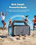 Soundcore Boom 2 by Anker, Outdoor Speaker, 80W, Subwoofer, BassUp 2.0, 24H Playtime, IPX7 Waterproof, Floatable, RGB Lights, USB-C, Custom EQ, Bluetooth 5.3, Portable for Camping and Beach - Black 3