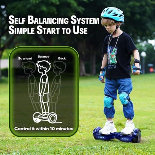 Hoverstar Bluetooth Hoverboard with LED Wheels Chrome Color Self Balance Scooter for Kids, Teenager (Chrome Blue) 4