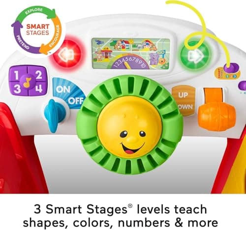 Fisher-Price Baby Toy Laugh & Learn Crawl Around Car Red Activity Center with Educational Music & Lights for Infants Ages 6+ Months (Amazon Exclusive) 3