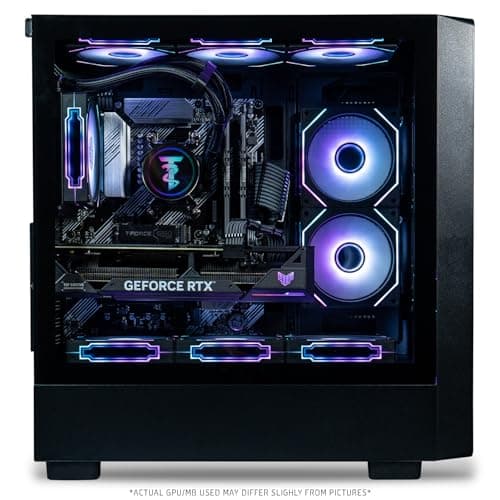 ViprTech Overlord 3.0 Wood Gaming PC - AMD Ryzen 7 7700 (5.3Ghz Liquid Cooled), RTX 5070 Ti 16GB, 32GB DDR5 RGB, 2TB NVMe SSD, 1000W Gold, Keyboard Mouse, VR-Ready, WiFi BT, Computer Desktop, Black 3